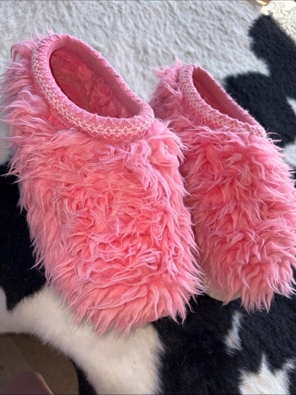 pink UGG Fluff Momma Sugar Tasman platform slippers size 8